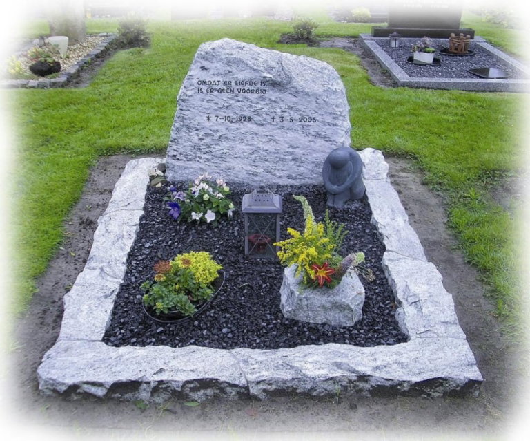 Brok ruwe viscount white graniet gedenksteen