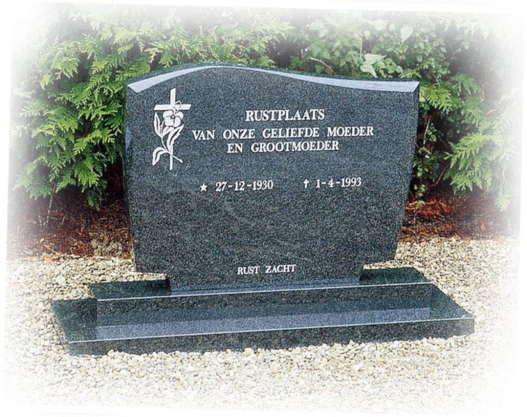Grafmonument busgowetz graniet in golfmodel