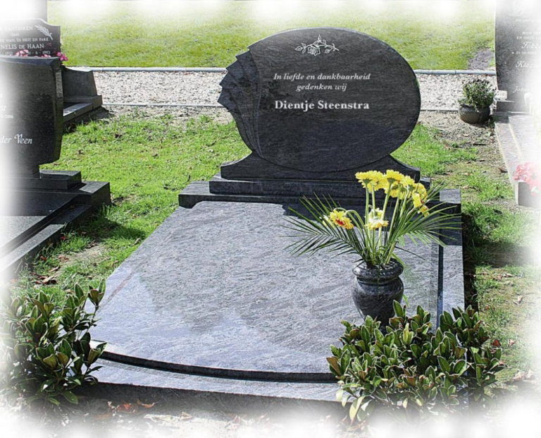 dubbele grafsteen waaiervorm