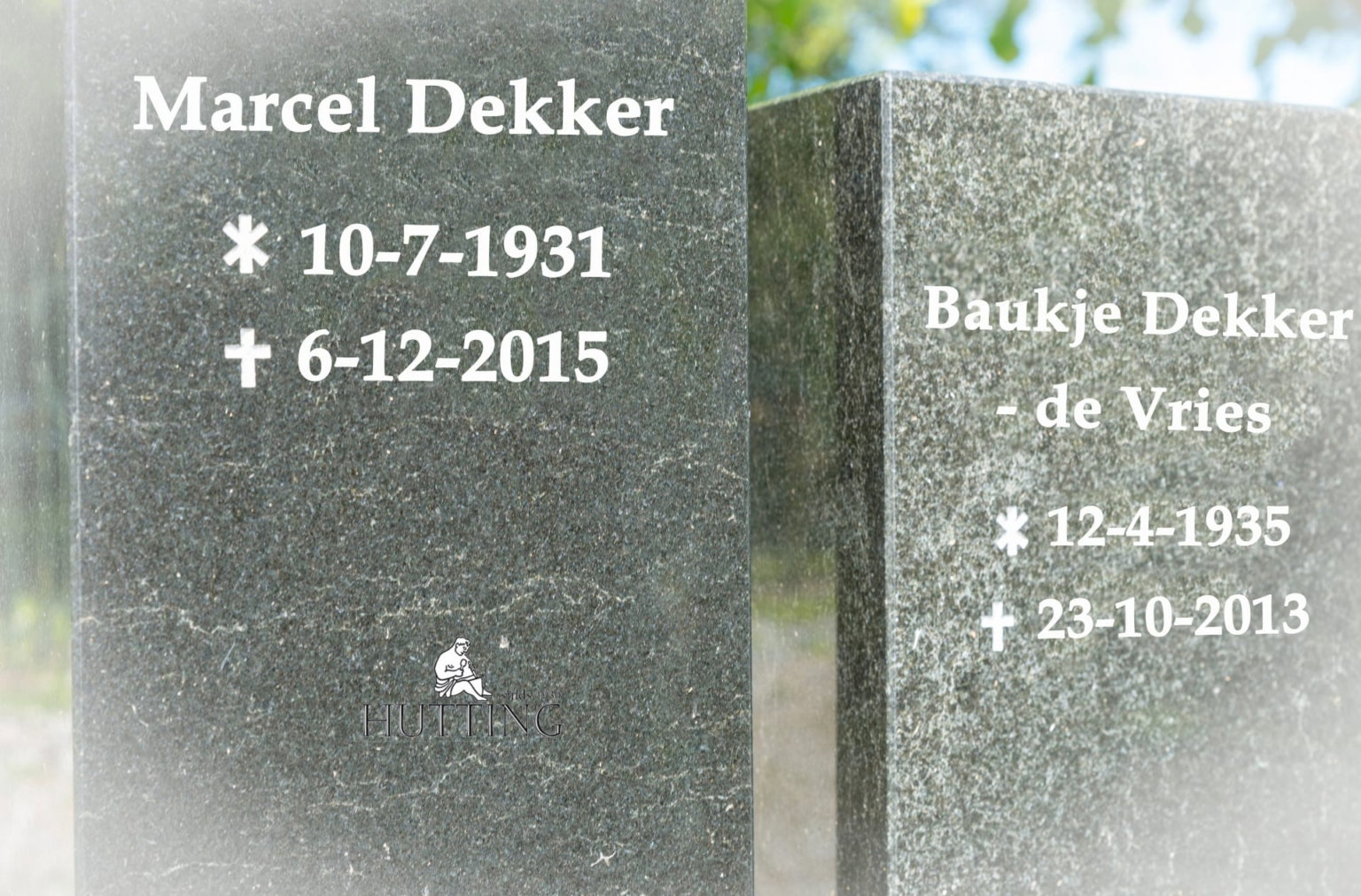 Tekst in grafsteen graniet