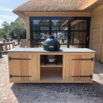 Buitenkeuken Big Green Egg werkblad Zwart Graniet gebrand