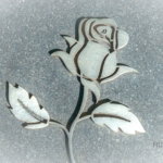 Grafsteen RVS roos scaled