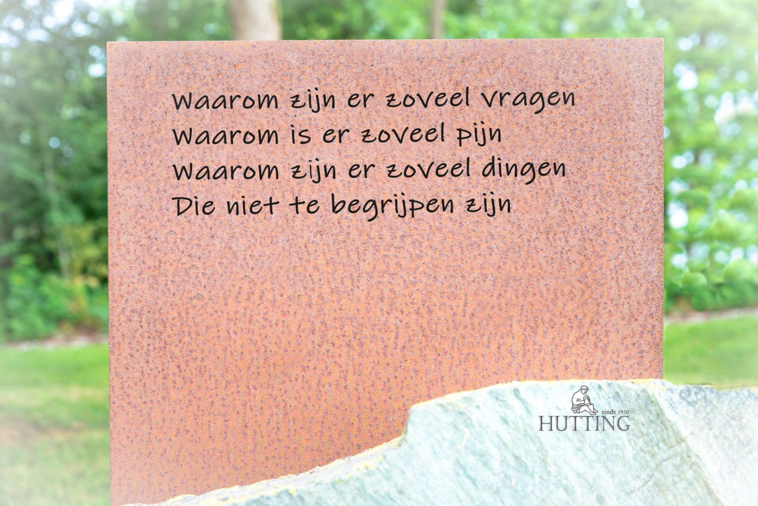 Grafsteen met cortenstaal scaled