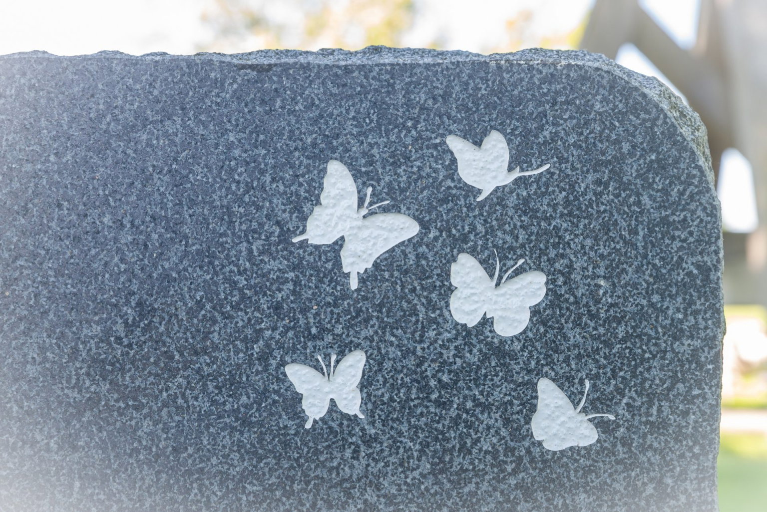 Grafsteen met vlinders scaled